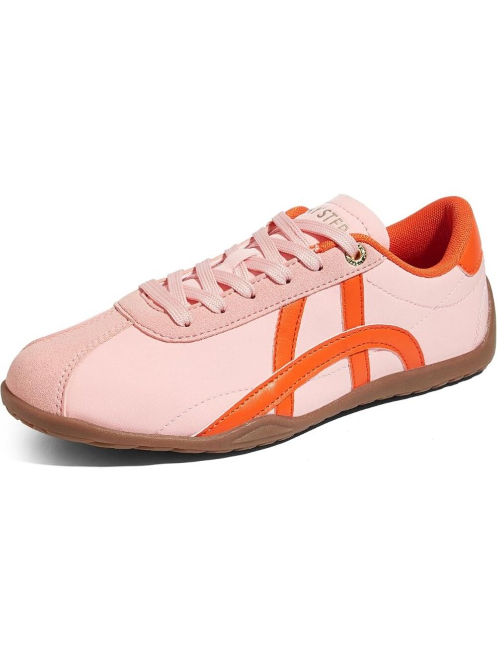 Women's Pink/Orange Lightweight Trendy Fashion Thin Sole Walking Stylish Sneaker